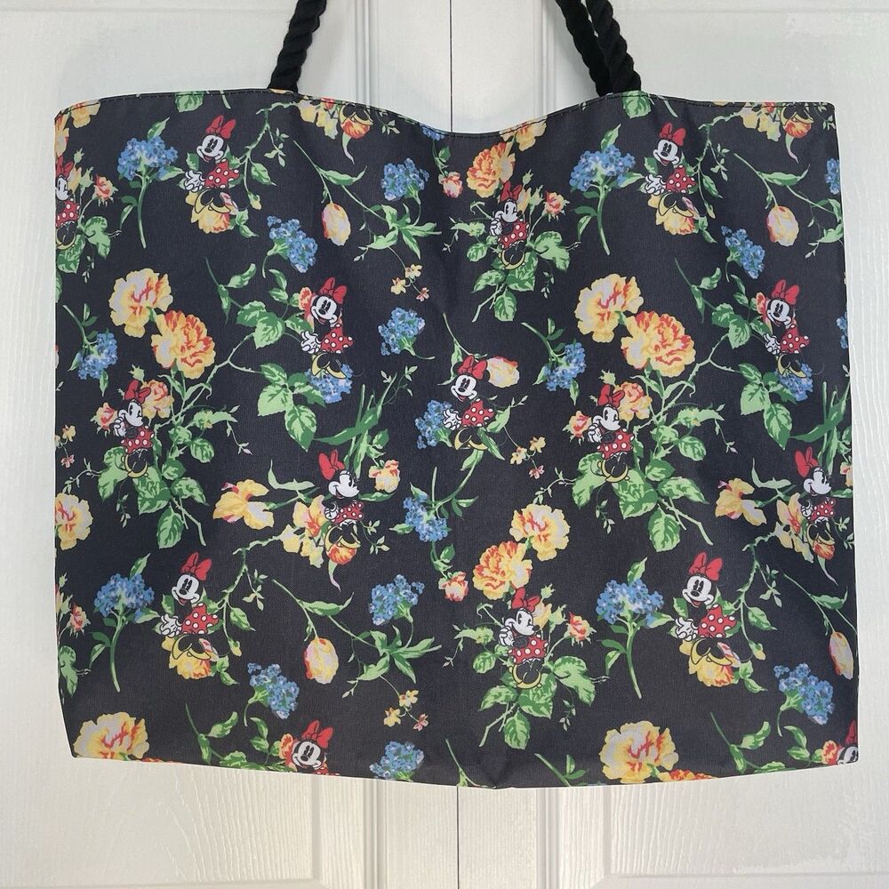 Disney Minnie Mouse Floral Tote Bag with Rope Handle